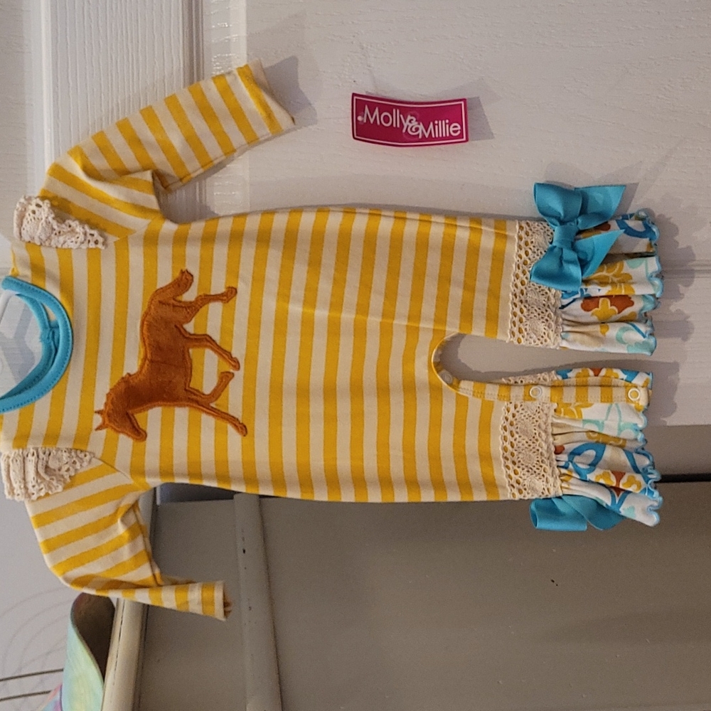 Molly & Millie Horse Romper NWT